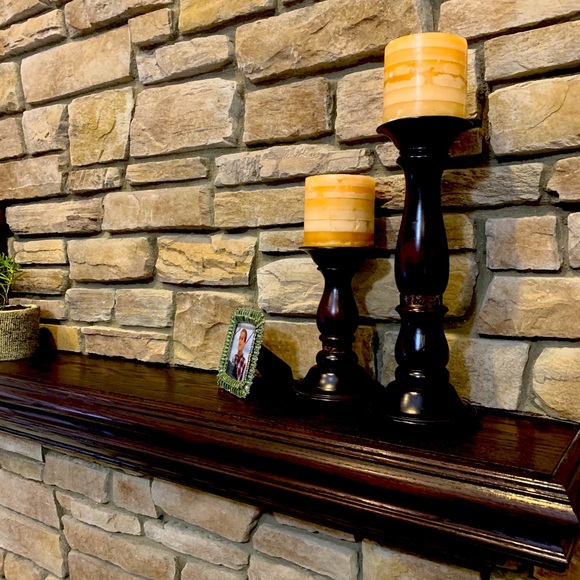 Wood pillar candleholders